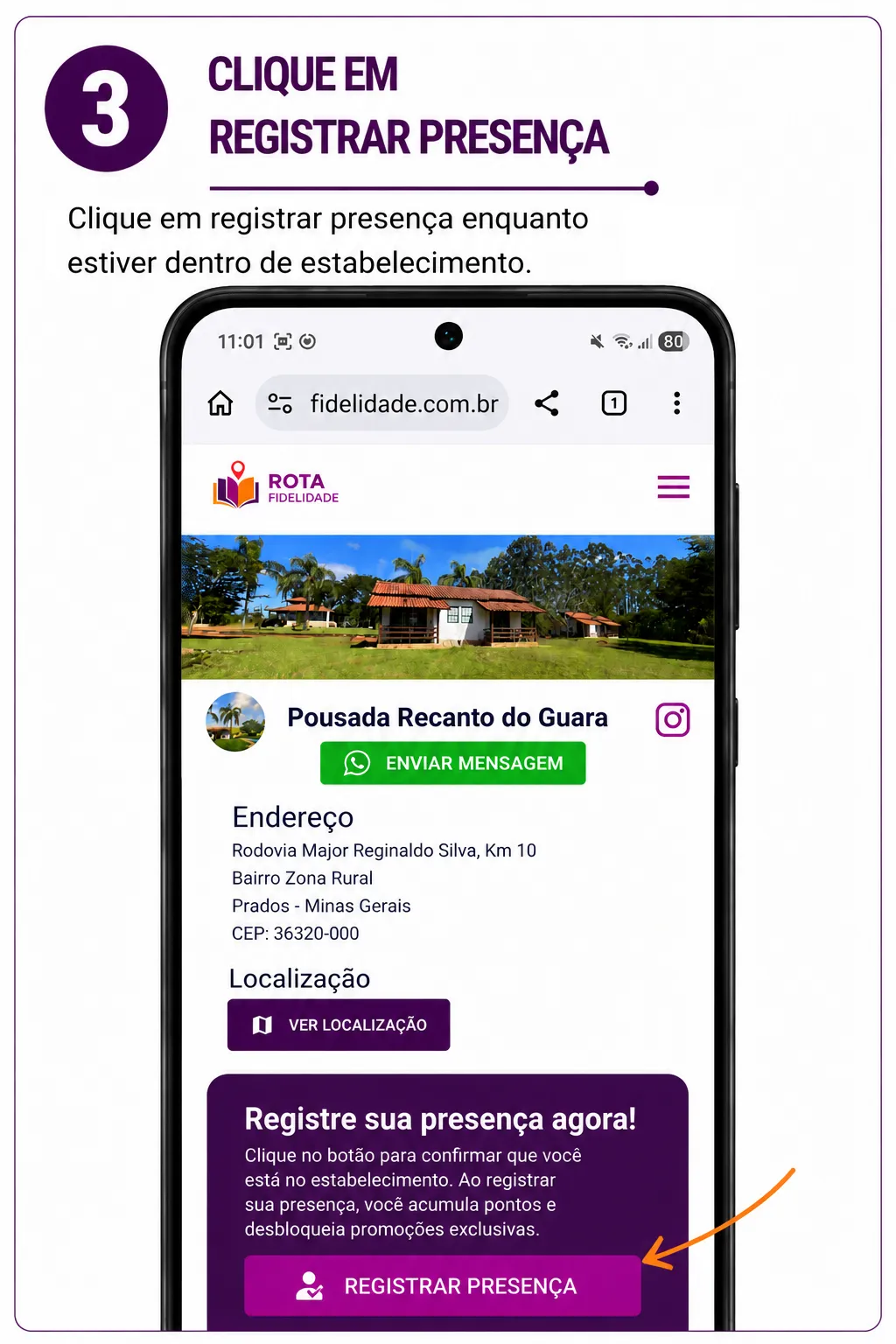 Registre sua presença