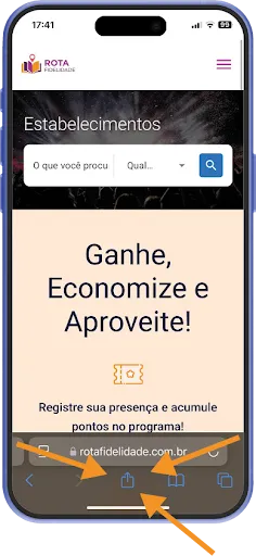 Acesse o site pelo Safari