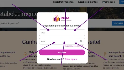Acesse o site do Rota Fidelidade