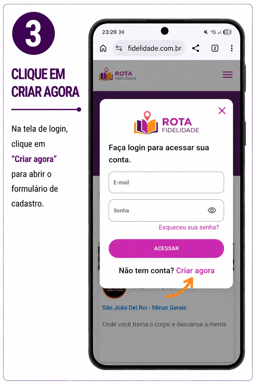 Crie sua conta