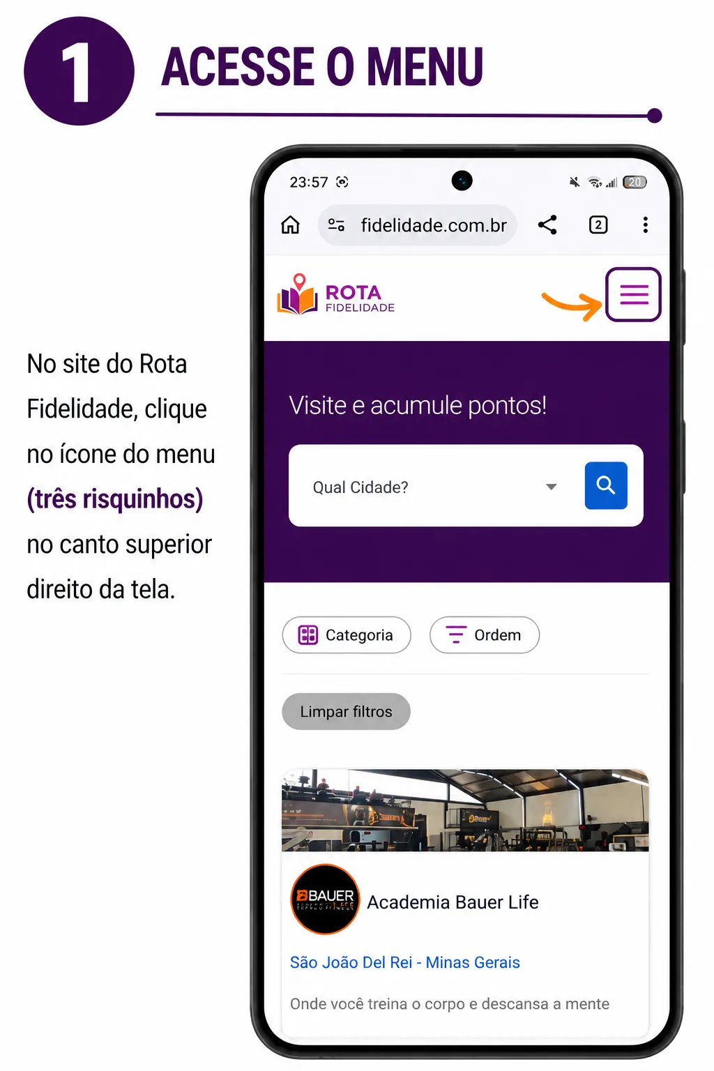 Acesse o site do Rota Fidelidade