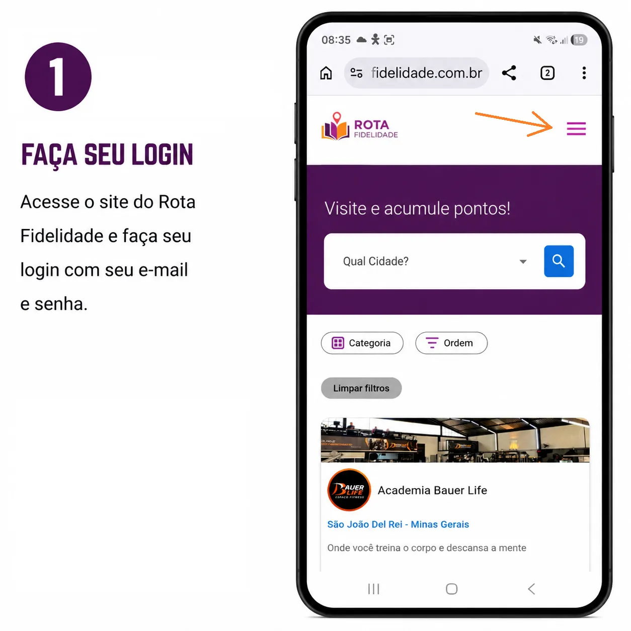 Acesse o site do Rota Fidelidade