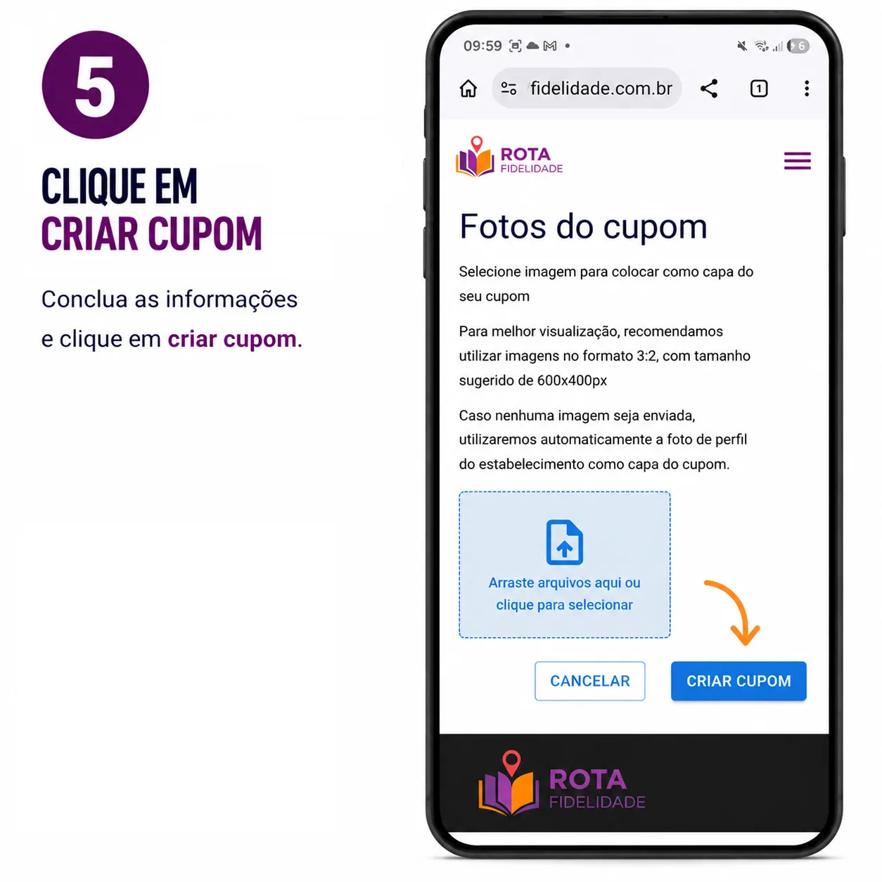 Clique em criar cupom