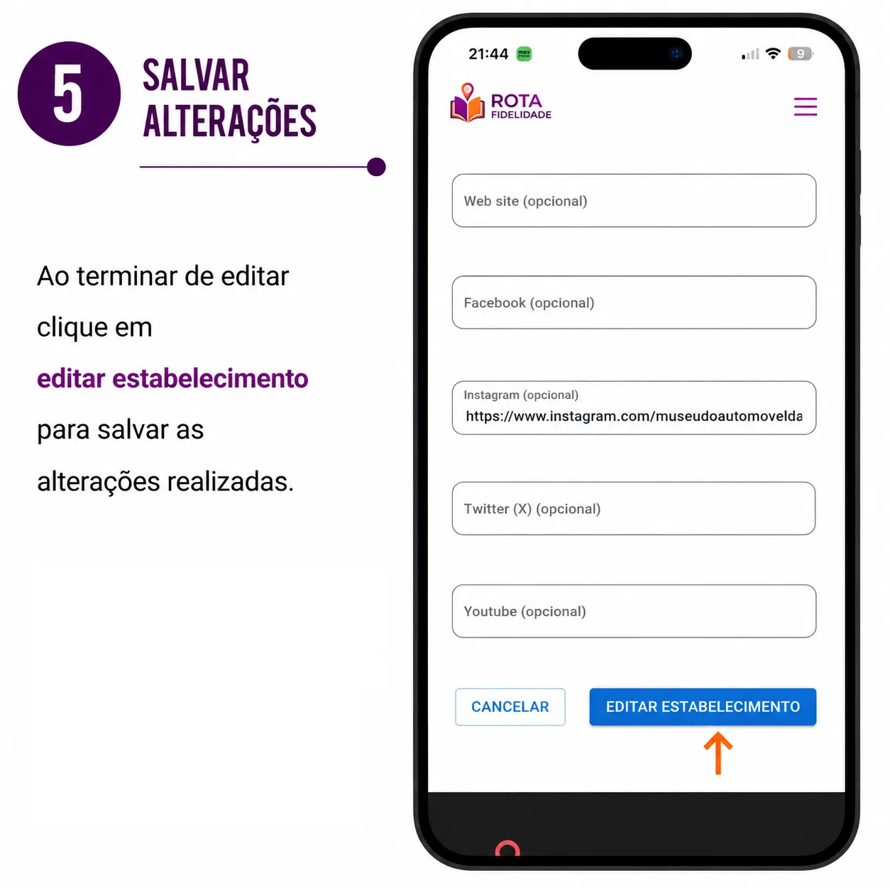 Editar os dados da sua empresa