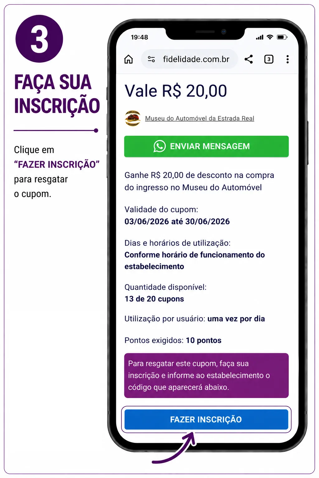 Escolha o cupom